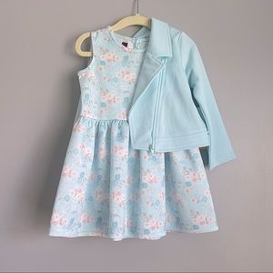 Purple Rose baby blue and floral dress with jacket, 24 month